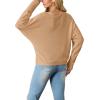 imageIWOLLENCE Womens Loose Long Batwing Sleeve Shirt Tops Knitted Off The Shoulder Lightweight Fall BlousesC Apricot Yellow
