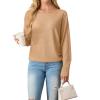 imageIWOLLENCE Womens Loose Long Batwing Sleeve Shirt Tops Knitted Off The Shoulder Lightweight Fall BlousesC Apricot Yellow