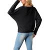 imageIWOLLENCE Womens Loose Long Batwing Sleeve Shirt Tops Knitted Off The Shoulder Lightweight Fall BlousesC Jet Black
