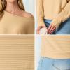 imageIWOLLENCE Womens Loose Long Batwing Sleeve Shirt Tops Knitted Off The Shoulder Lightweight Fall BlousesC White