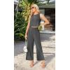 imageIWOLLENCE Womens Summer 2 Piece Outfits Set Round neck Sleeveless Tank Crop Top Wide Leg pants Set Pockets JumpsuitsA Smoky Gray
