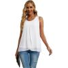imageIWOLLENCE Womens Summer Tank Tops Sleeveless Chiffon Double Layers Blouse Loose Round Neck Casual Shirts01 White
