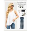 imageIWOLLENCE Womens Summer Tank Tops Sleeveless Chiffon Double Layers Blouse Loose Round Neck Casual Shirts01 White