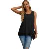 imageIWOLLENCE Womens Summer Tank Tops Sleeveless Chiffon Double Layers Blouse Loose Round Neck Casual Shirts02 Black