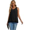 imageIWOLLENCE Womens Summer Tank Tops Sleeveless Chiffon Double Layers Blouse Loose Round Neck Casual Shirts02 Black