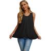 imageIWOLLENCE Womens Summer Tank Tops Sleeveless Chiffon Double Layers Blouse Loose Round Neck Casual Shirts02 Black