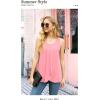 imageIWOLLENCE Womens Summer Tank Tops Sleeveless Chiffon Double Layers Blouse Loose Round Neck Casual Shirts03 Pink
