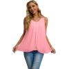imageIWOLLENCE Womens Summer Tank Tops Sleeveless Chiffon Double Layers Blouse Loose Round Neck Casual Shirts03 Pink