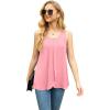 imageIWOLLENCE Womens Summer Tank Tops Sleeveless Chiffon Double Layers Blouse Loose Round Neck Casual Shirts03 Pink