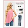 imageIWOLLENCE Womens Summer Tank Tops Sleeveless Chiffon Double Layers Blouse Loose Round Neck Casual Shirts03 Pink