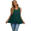 imageIWOLLENCE Womens Summer Tank Tops Sleeveless Chiffon Double Layers Blouse Loose Round Neck Casual Shirts04 Dark Green