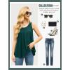 imageIWOLLENCE Womens Summer Tank Tops Sleeveless Chiffon Double Layers Blouse Loose Round Neck Casual Shirts04 Dark Green