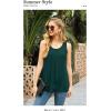 imageIWOLLENCE Womens Summer Tank Tops Sleeveless Chiffon Double Layers Blouse Loose Round Neck Casual Shirts04 Dark Green