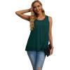 imageIWOLLENCE Womens Summer Tank Tops Sleeveless Chiffon Double Layers Blouse Loose Round Neck Casual Shirts04 Dark Green