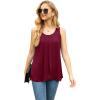 imageIWOLLENCE Womens Summer Tank Tops Sleeveless Chiffon Double Layers Blouse Loose Round Neck Casual Shirts05 Wine Red