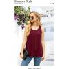 imageIWOLLENCE Womens Summer Tank Tops Sleeveless Chiffon Double Layers Blouse Loose Round Neck Casual Shirts05 Wine Red