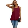 imageIWOLLENCE Womens Summer Tank Tops Sleeveless Chiffon Double Layers Blouse Loose Round Neck Casual Shirts05 Wine Red