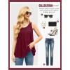imageIWOLLENCE Womens Summer Tank Tops Sleeveless Chiffon Double Layers Blouse Loose Round Neck Casual Shirts05 Wine Red