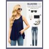 imageIWOLLENCE Womens Summer Tank Tops Sleeveless Chiffon Double Layers Blouse Loose Round Neck Casual Shirts06 Navy Blue