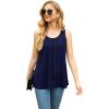 imageIWOLLENCE Womens Summer Tank Tops Sleeveless Chiffon Double Layers Blouse Loose Round Neck Casual Shirts06 Navy Blue