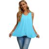 imageIWOLLENCE Womens Summer Tank Tops Sleeveless Chiffon Double Layers Blouse Loose Round Neck Casual Shirts07 Light Blue