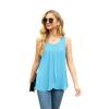 imageIWOLLENCE Womens Summer Tank Tops Sleeveless Chiffon Double Layers Blouse Loose Round Neck Casual Shirts07 Light Blue