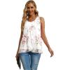 imageIWOLLENCE Womens Summer Tank Tops Sleeveless Chiffon Double Layers Blouse Loose Round Neck Casual Shirts08 Peach White