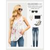 imageIWOLLENCE Womens Summer Tank Tops Sleeveless Chiffon Double Layers Blouse Loose Round Neck Casual Shirts08 Peach White
