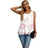 imageIWOLLENCE Womens Summer Tank Tops Sleeveless Chiffon Double Layers Blouse Loose Round Neck Casual Shirts08 Peach White