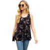 imageIWOLLENCE Womens Summer Tank Tops Sleeveless Chiffon Double Layers Blouse Loose Round Neck Casual Shirts09 Purple Black