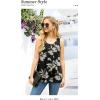 imageIWOLLENCE Womens Summer Tank Tops Sleeveless Chiffon Double Layers Blouse Loose Round Neck Casual Shirts10 Yellow Lily Black