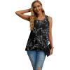 imageIWOLLENCE Womens Summer Tank Tops Sleeveless Chiffon Double Layers Blouse Loose Round Neck Casual Shirts11 White Leaf Black