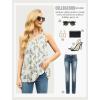 imageIWOLLENCE Womens Summer Tank Tops Sleeveless Chiffon Double Layers Blouse Loose Round Neck Casual Shirts13 Flower Blue