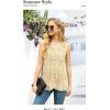 imageIWOLLENCE Womens Summer Tank Tops Sleeveless Chiffon Double Layers Blouse Loose Round Neck Casual Shirts14 Flower Yellow
