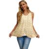 imageIWOLLENCE Womens Summer Tank Tops Sleeveless Chiffon Double Layers Blouse Loose Round Neck Casual Shirts14 Flower Yellow