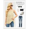 imageIWOLLENCE Womens Summer Tank Tops Sleeveless Chiffon Double Layers Blouse Loose Round Neck Casual Shirts14 Flower Yellow