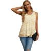 imageIWOLLENCE Womens Summer Tank Tops Sleeveless Chiffon Double Layers Blouse Loose Round Neck Casual Shirts14 Flower Yellow
