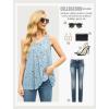 imageIWOLLENCE Womens Summer Tank Tops Sleeveless Chiffon Double Layers Blouse Loose Round Neck Casual Shirts15 Sunflower Blue