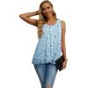 imageIWOLLENCE Womens Summer Tank Tops Sleeveless Chiffon Double Layers Blouse Loose Round Neck Casual Shirts15 Sunflower Blue