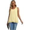 imageIWOLLENCE Womens Summer Tank Tops Sleeveless Chiffon Double Layers Blouse Loose Round Neck Casual Shirts16 Beige
