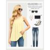 imageIWOLLENCE Womens Summer Tank Tops Sleeveless Chiffon Double Layers Blouse Loose Round Neck Casual Shirts16 Beige