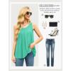 imageIWOLLENCE Womens Summer Tank Tops Sleeveless Chiffon Double Layers Blouse Loose Round Neck Casual Shirts17 Cyan