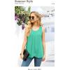imageIWOLLENCE Womens Summer Tank Tops Sleeveless Chiffon Double Layers Blouse Loose Round Neck Casual Shirts17 Cyan