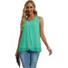 imageIWOLLENCE Womens Summer Tank Tops Sleeveless Chiffon Double Layers Blouse Loose Round Neck Casual Shirts17 Cyan