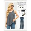 imageIWOLLENCE Womens Summer Tank Tops Sleeveless Chiffon Double Layers Blouse Loose Round Neck Casual Shirts18 Gray