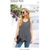 imageIWOLLENCE Womens Summer Tank Tops Sleeveless Chiffon Double Layers Blouse Loose Round Neck Casual Shirts18 Gray