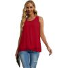 imageIWOLLENCE Womens Summer Tank Tops Sleeveless Chiffon Double Layers Blouse Loose Round Neck Casual Shirts19 Red