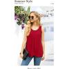 imageIWOLLENCE Womens Summer Tank Tops Sleeveless Chiffon Double Layers Blouse Loose Round Neck Casual Shirts19 Red