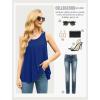 imageIWOLLENCE Womens Summer Tank Tops Sleeveless Chiffon Double Layers Blouse Loose Round Neck Casual Shirts20 Royal Blue