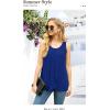imageIWOLLENCE Womens Summer Tank Tops Sleeveless Chiffon Double Layers Blouse Loose Round Neck Casual Shirts20 Royal Blue